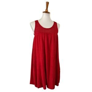 Vintage Theory Red Linen Silk Knit Bubble Hem Dress – Y2K Era, Size P